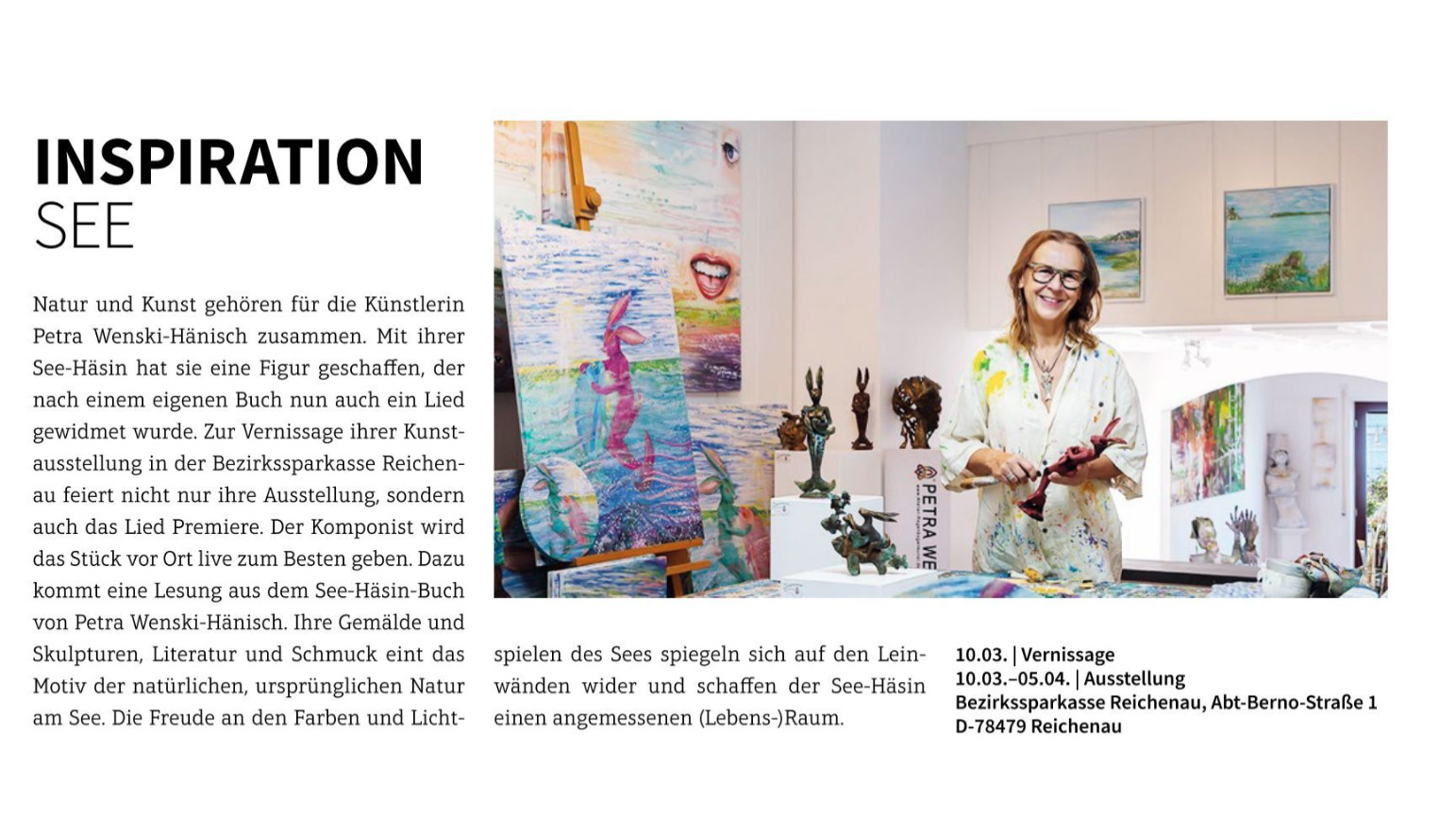 Artikel zur Ausstellung auf der Reichenau im Akzent Magazin 03/2023
